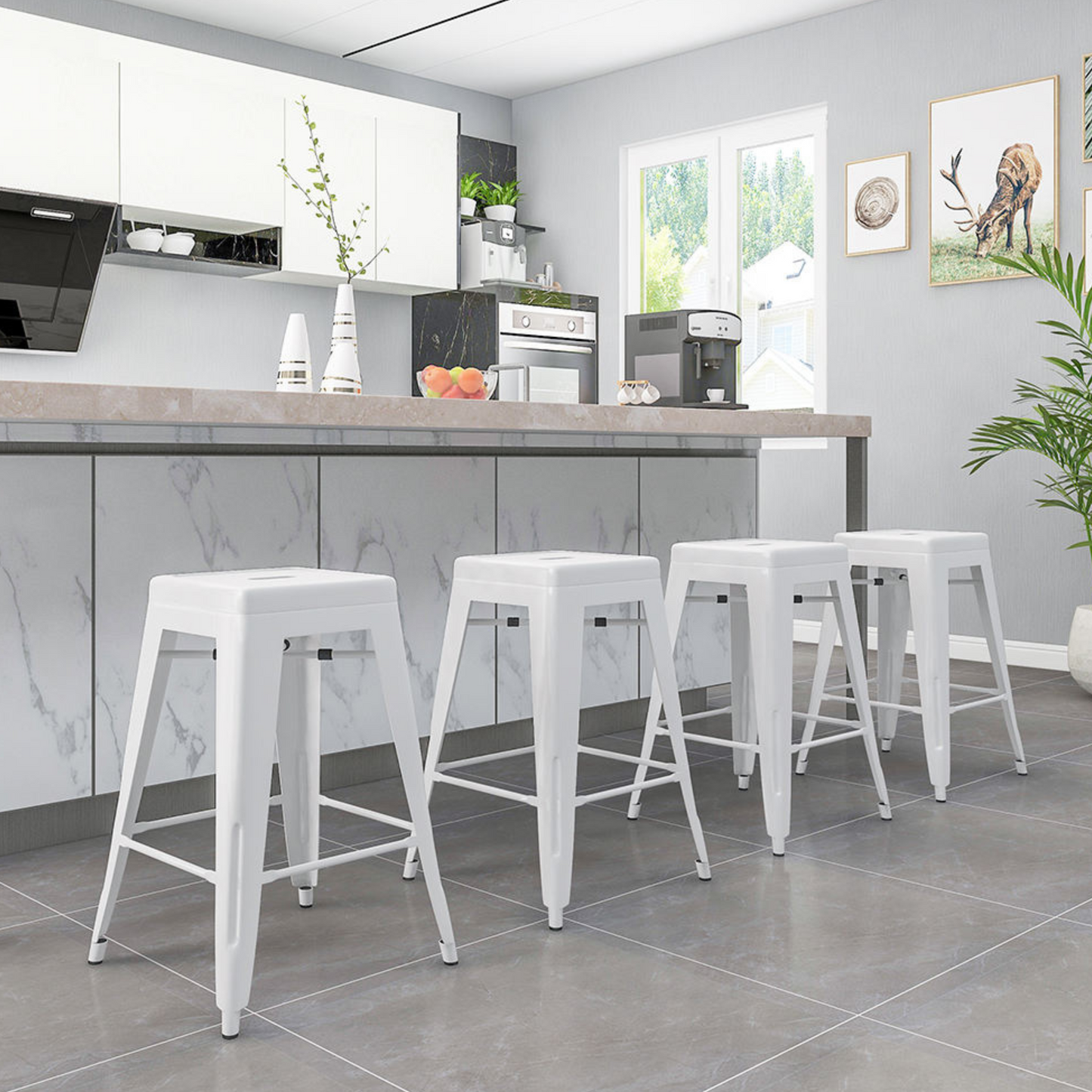 Outdoor Steel Kitchen Bar Chair