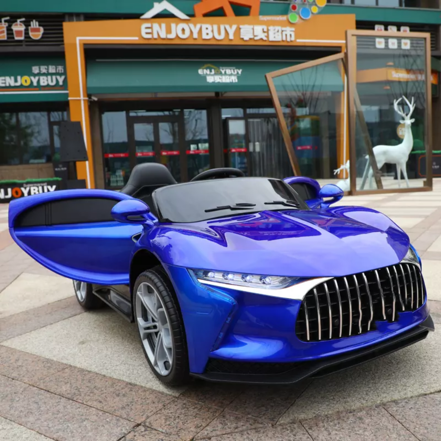 Battery-Powered Toy Car with Wheels