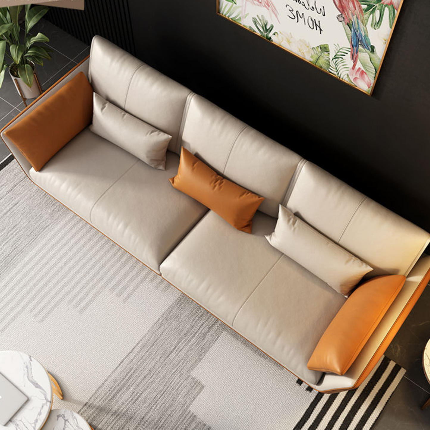3 Seater Leather Sofa Set