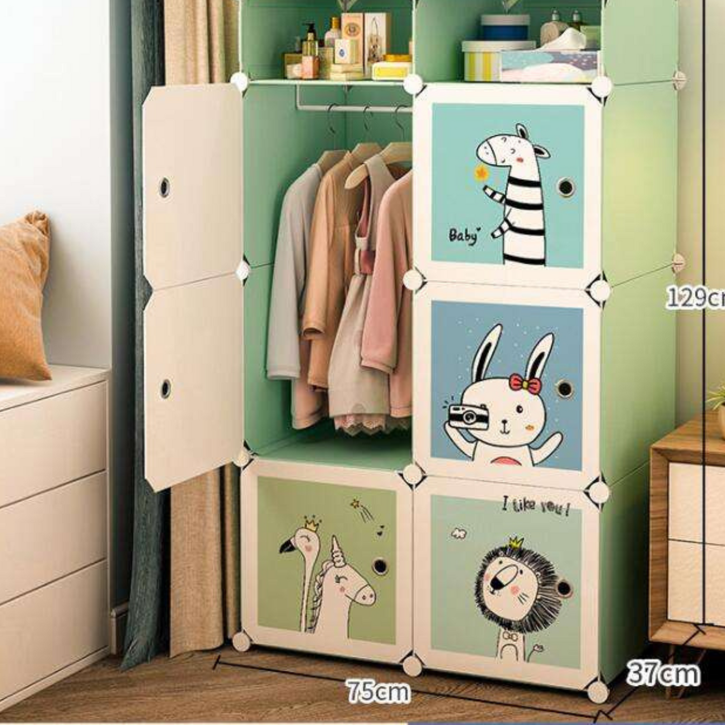Children's Wardrobe Storage Cabinet