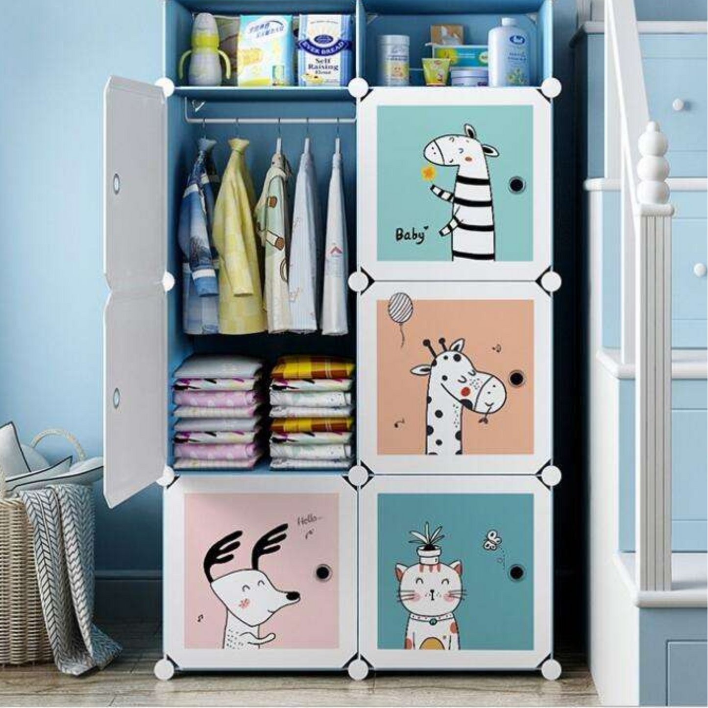 Children's Wardrobe Storage Cabinet