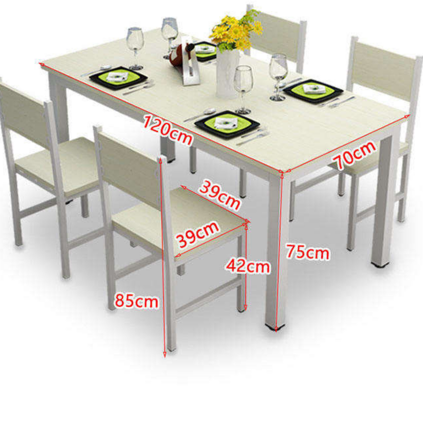 Multifunctional Steel-Wood Dining Table and Chair