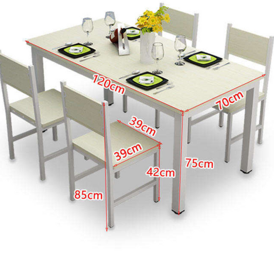 Multifunctional Steel-Wood Dining Table and Chair