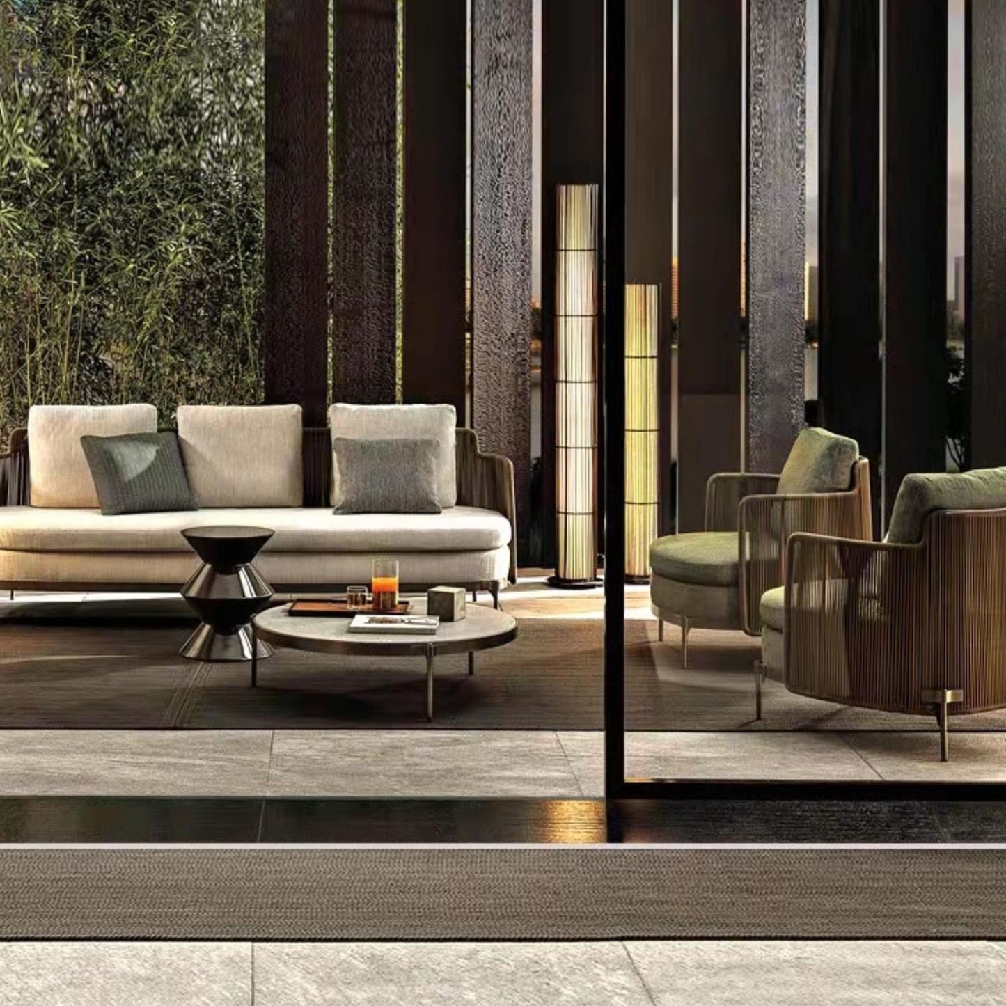 Poolside Side Tea Table Sofa Set