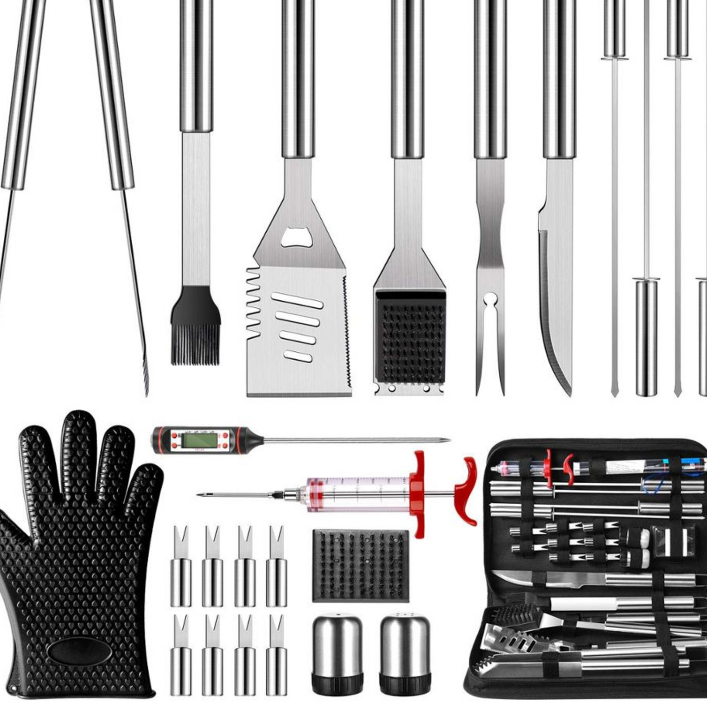 25pcs Grill Tool Set and Carrying Bag