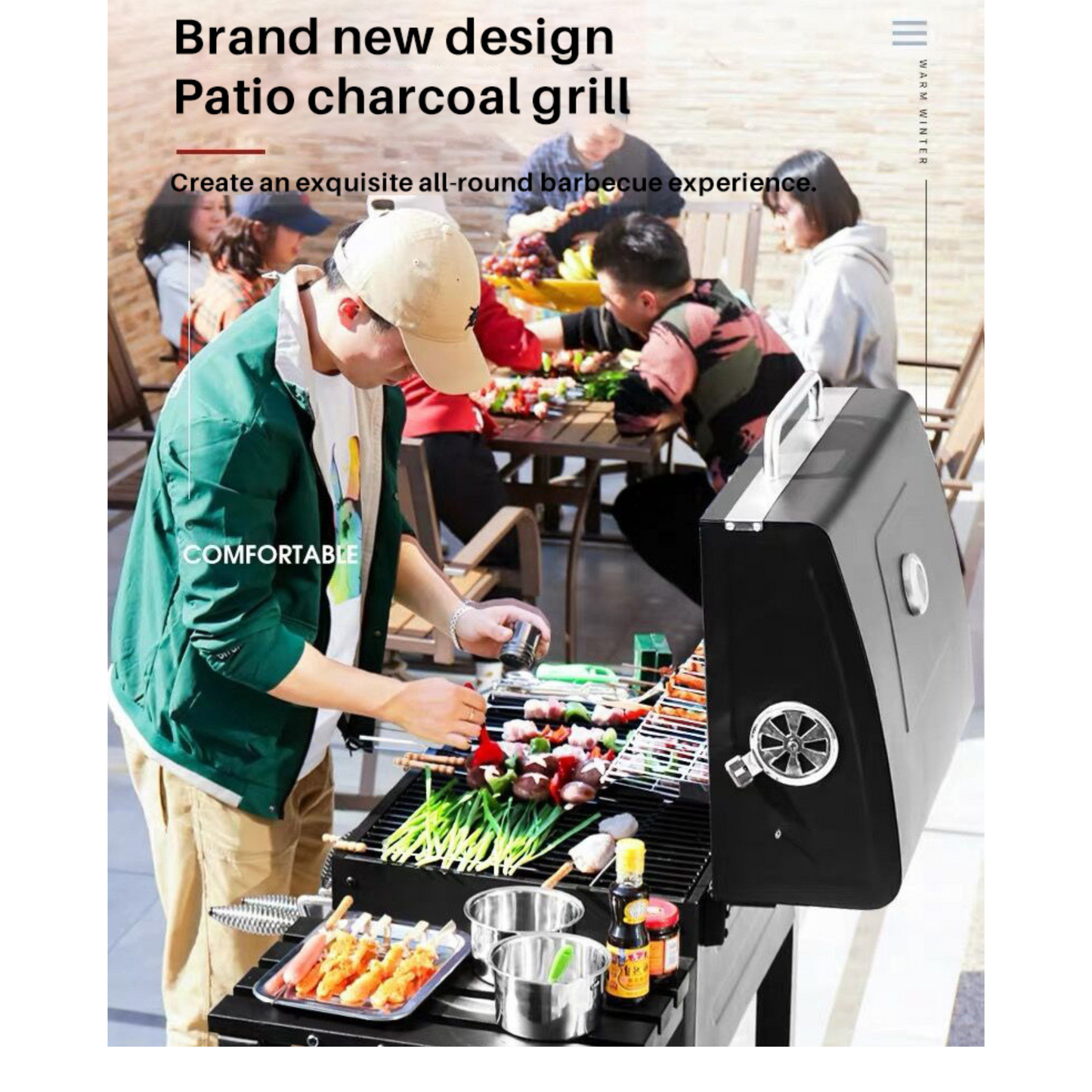 Trolley Barrel Smoker Charcoal BBQ Grill