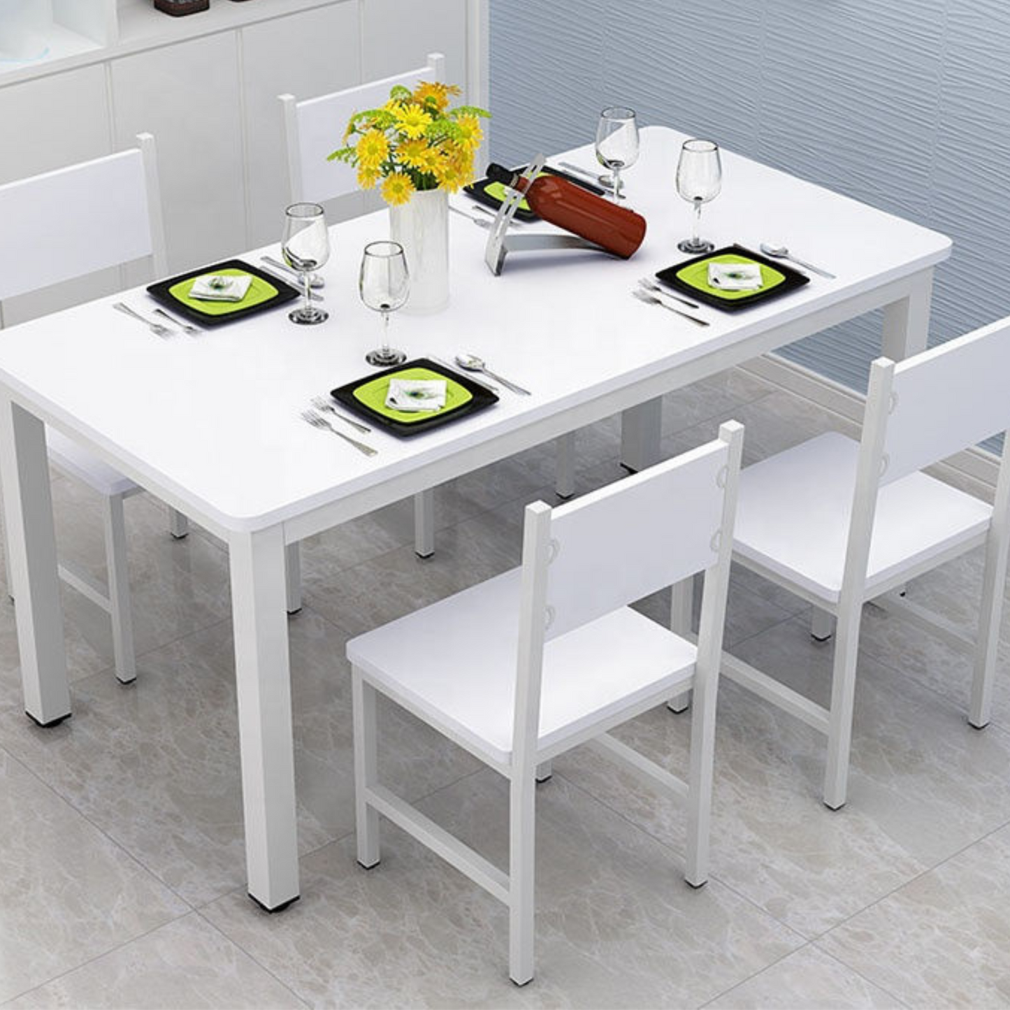 Multifunctional Steel-Wood Dining Table and Chair