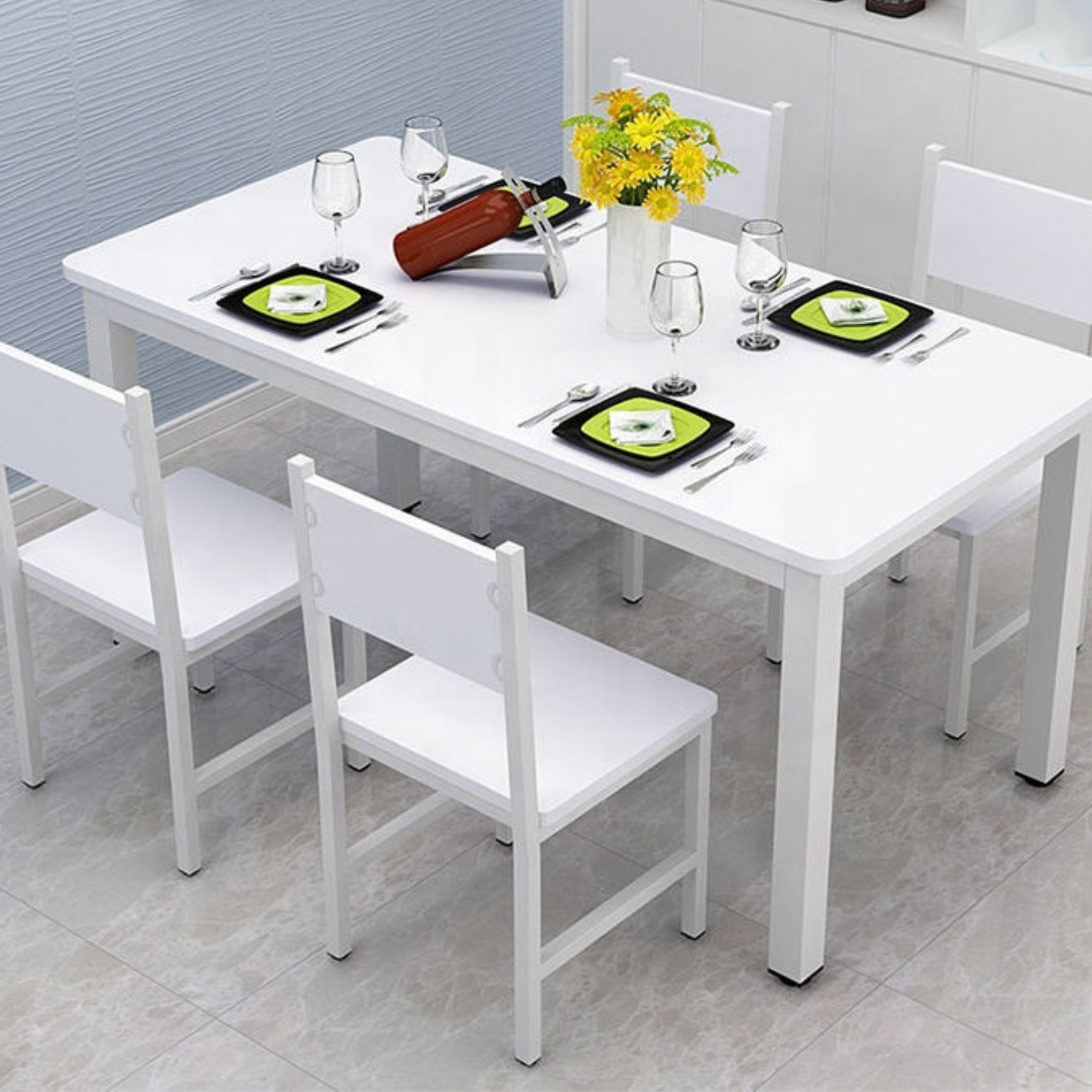 Multifunctional Steel-Wood Dining Table and Chair