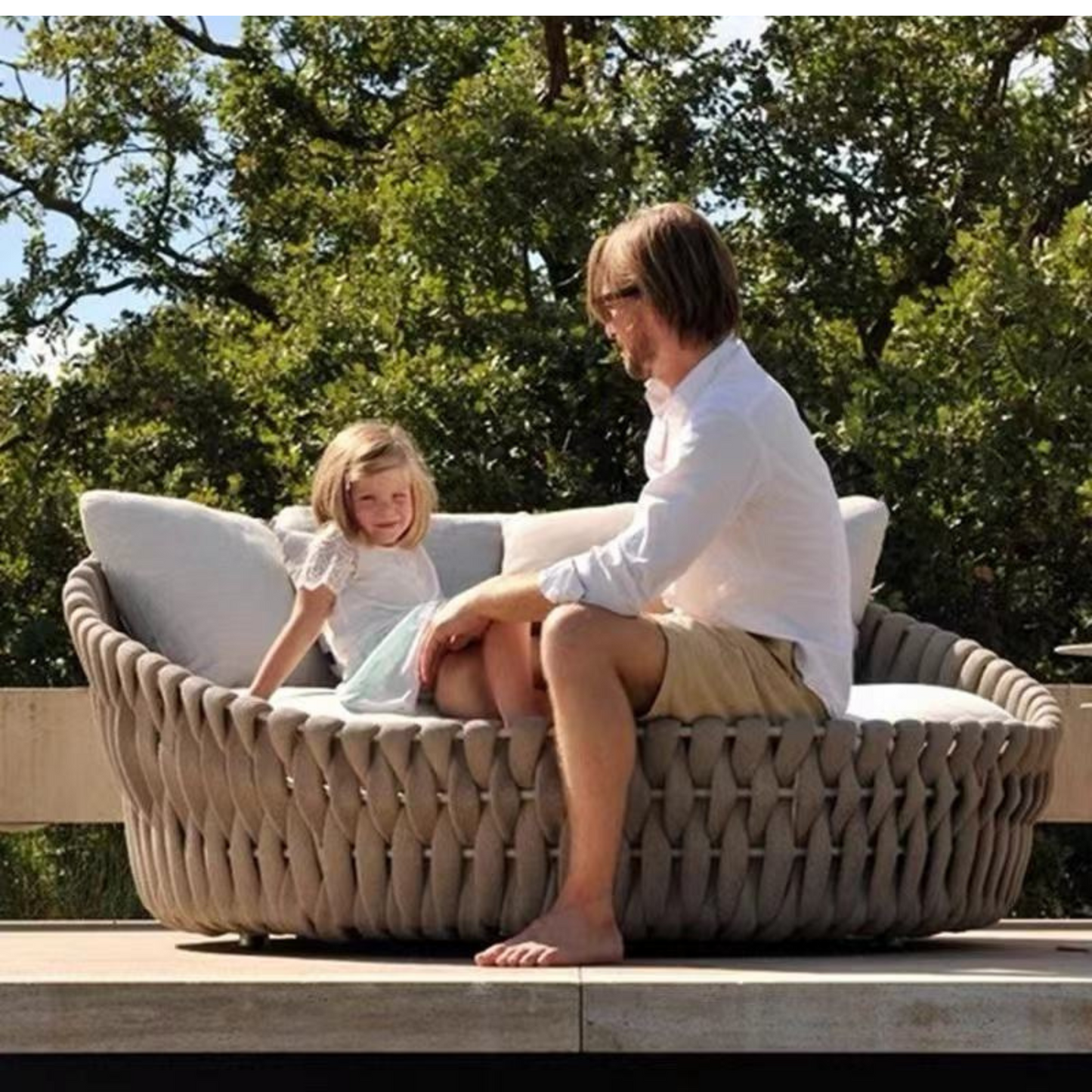 Stylish Rope Fabric Sun Beds