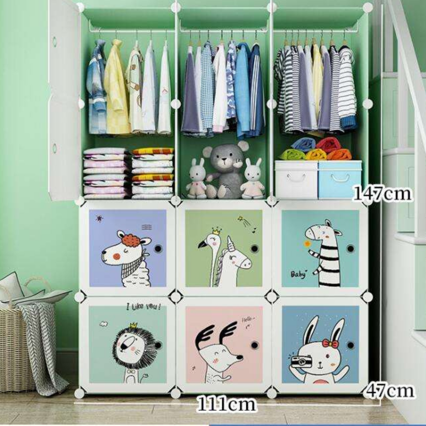 Children's Wardrobe Storage Cabinet