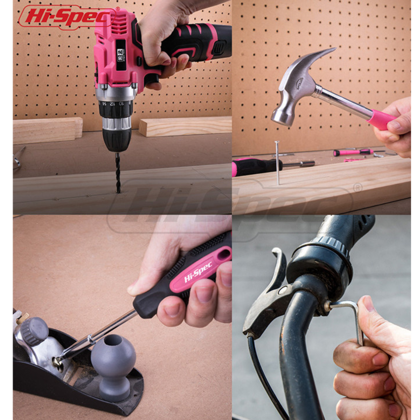 Hispec 60pc Women's Pink Power Tool Kit