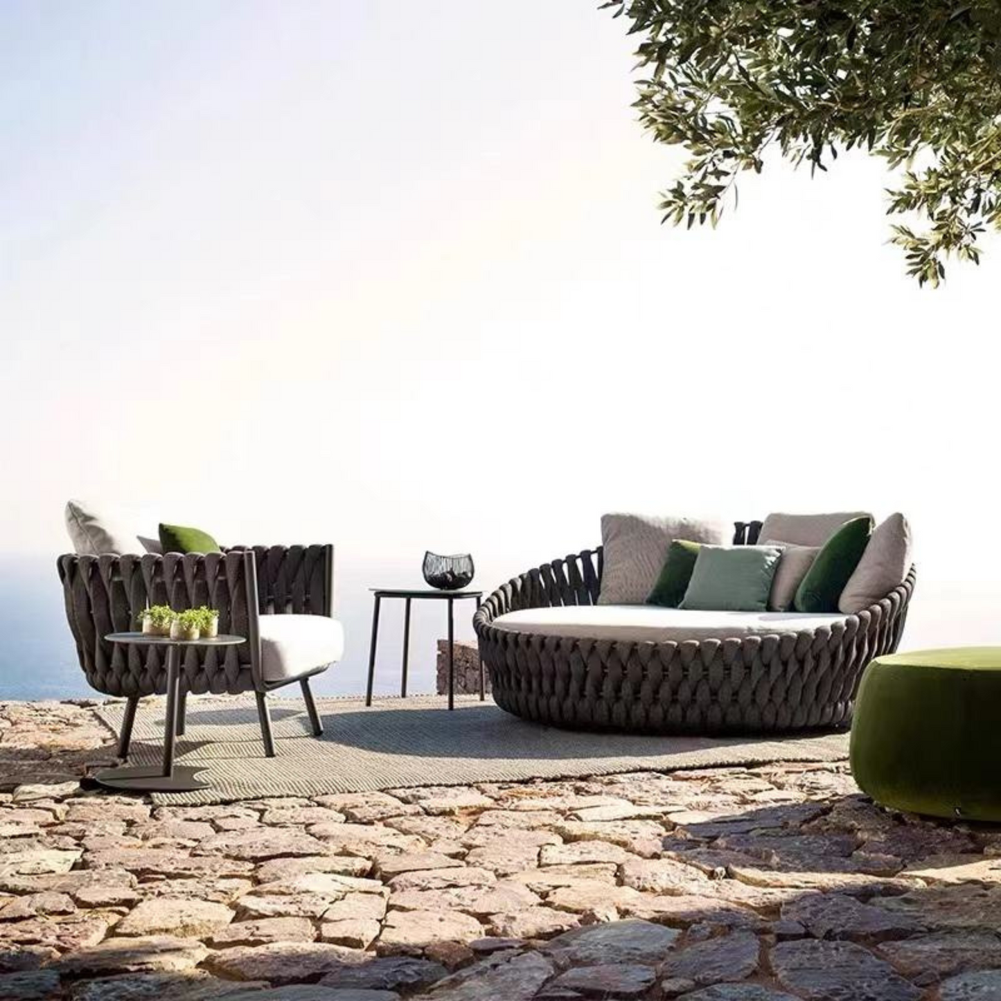 Stylish Rope Fabric Sun Beds