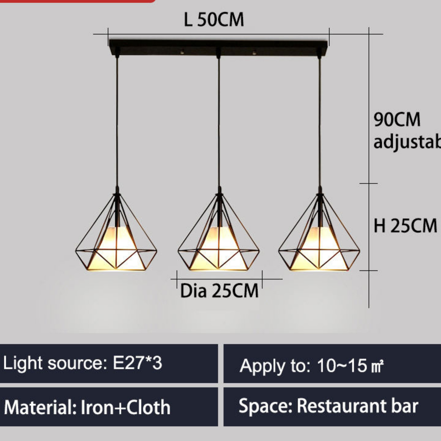Iron Chandelier Hanging Light