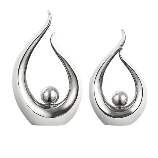 Silver-Plated Ceramic Ornaments