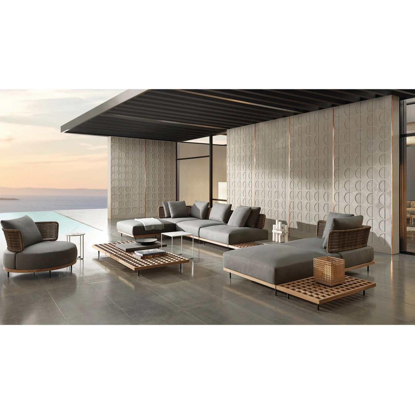 High-End Patio Sectional Seats