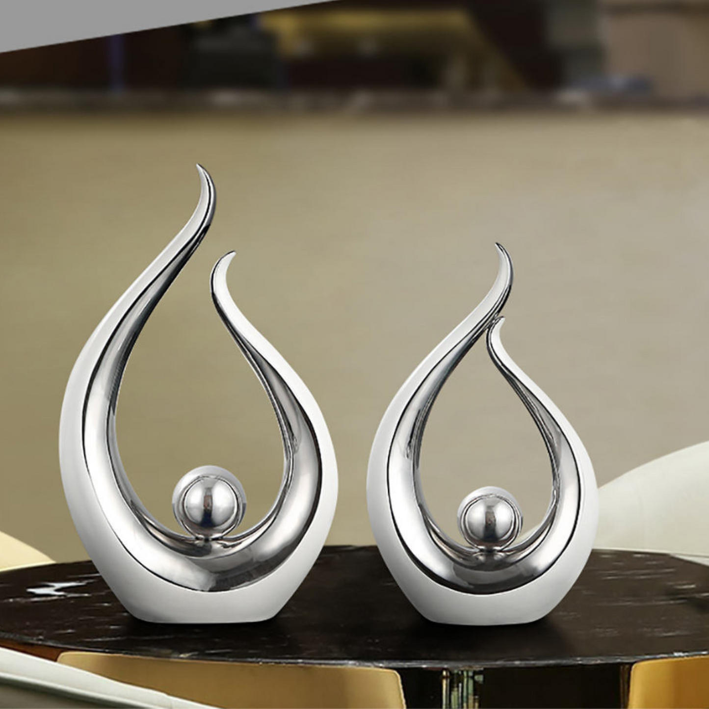 Silver-Plated Ceramic Ornaments