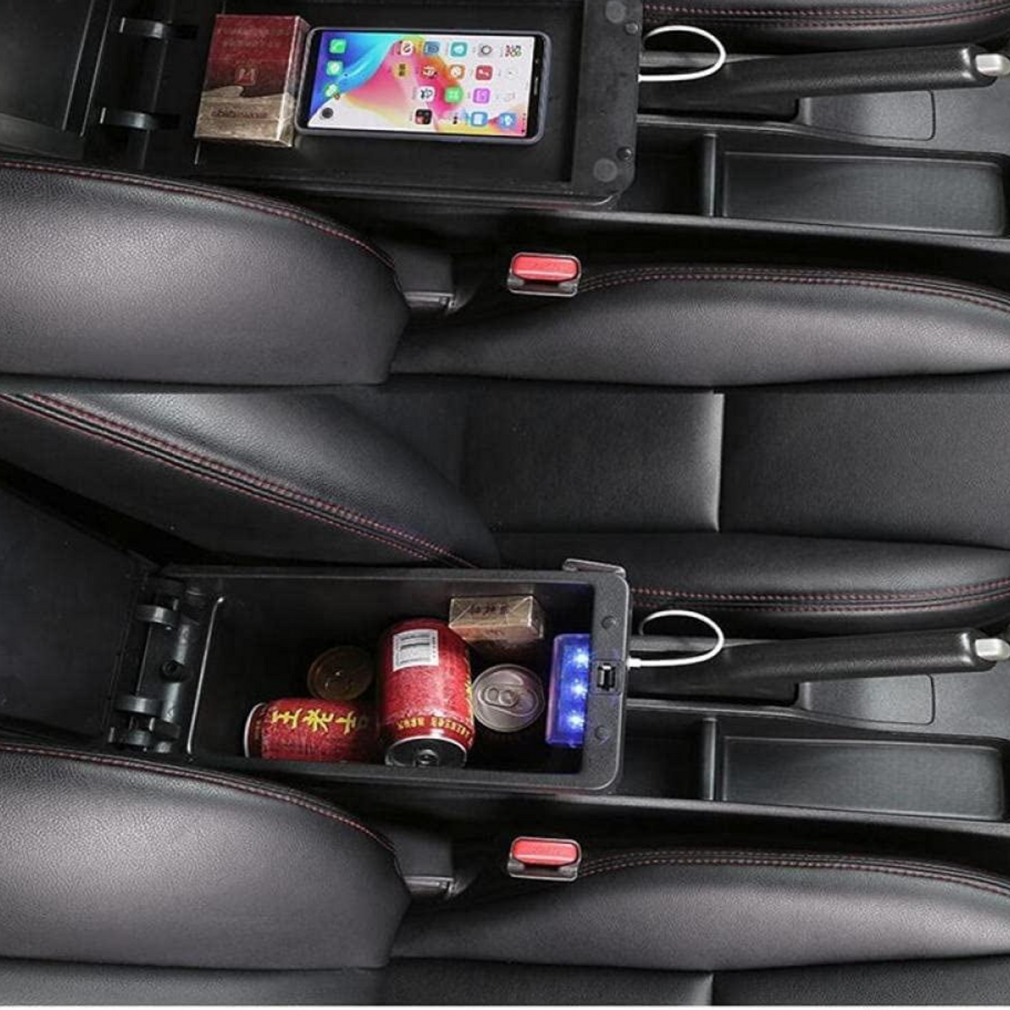 Suzuki Jimny with this PU Leather Armrest Storage Box