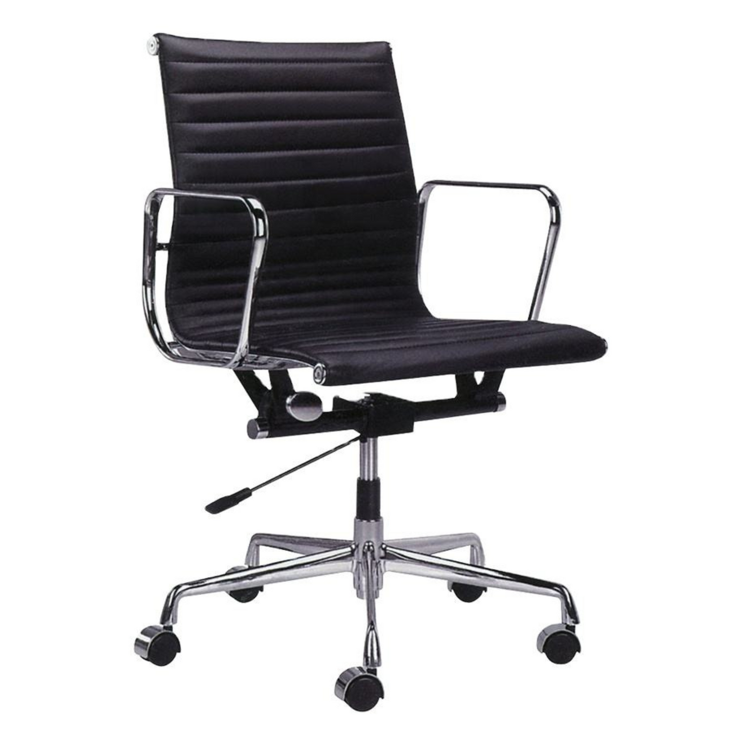 High-Back Metal Frame Leather Chair