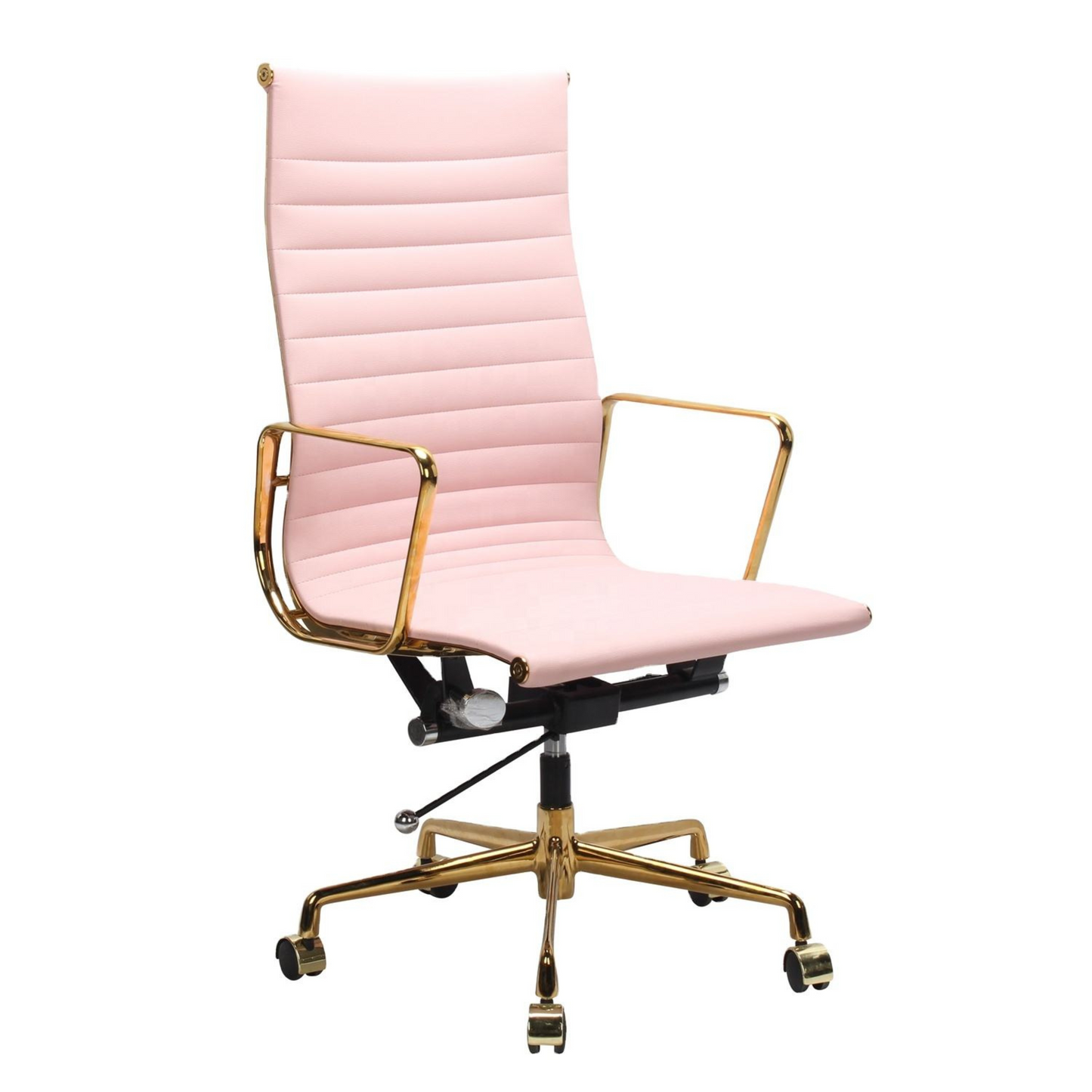 High-Back Metal Frame Leather Chair