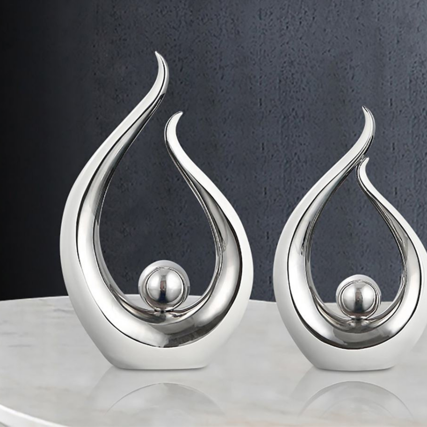 Silver-Plated Ceramic Ornaments