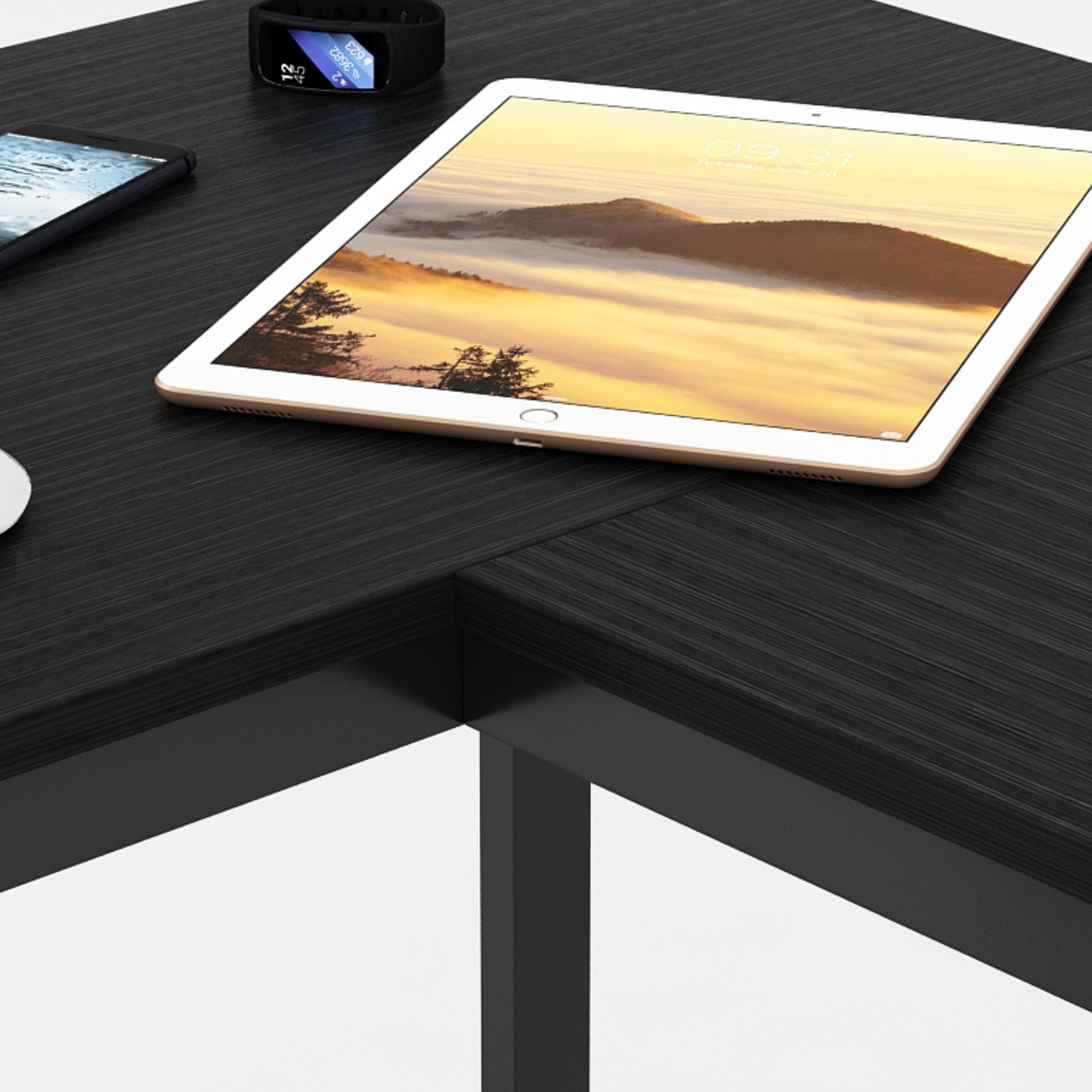 Corner Desk and Monitor Stand Table