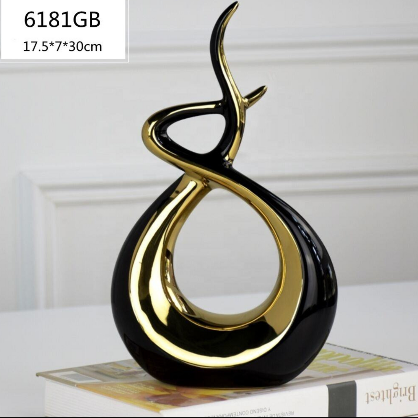 Modern Black Gold Ceramic Decor
