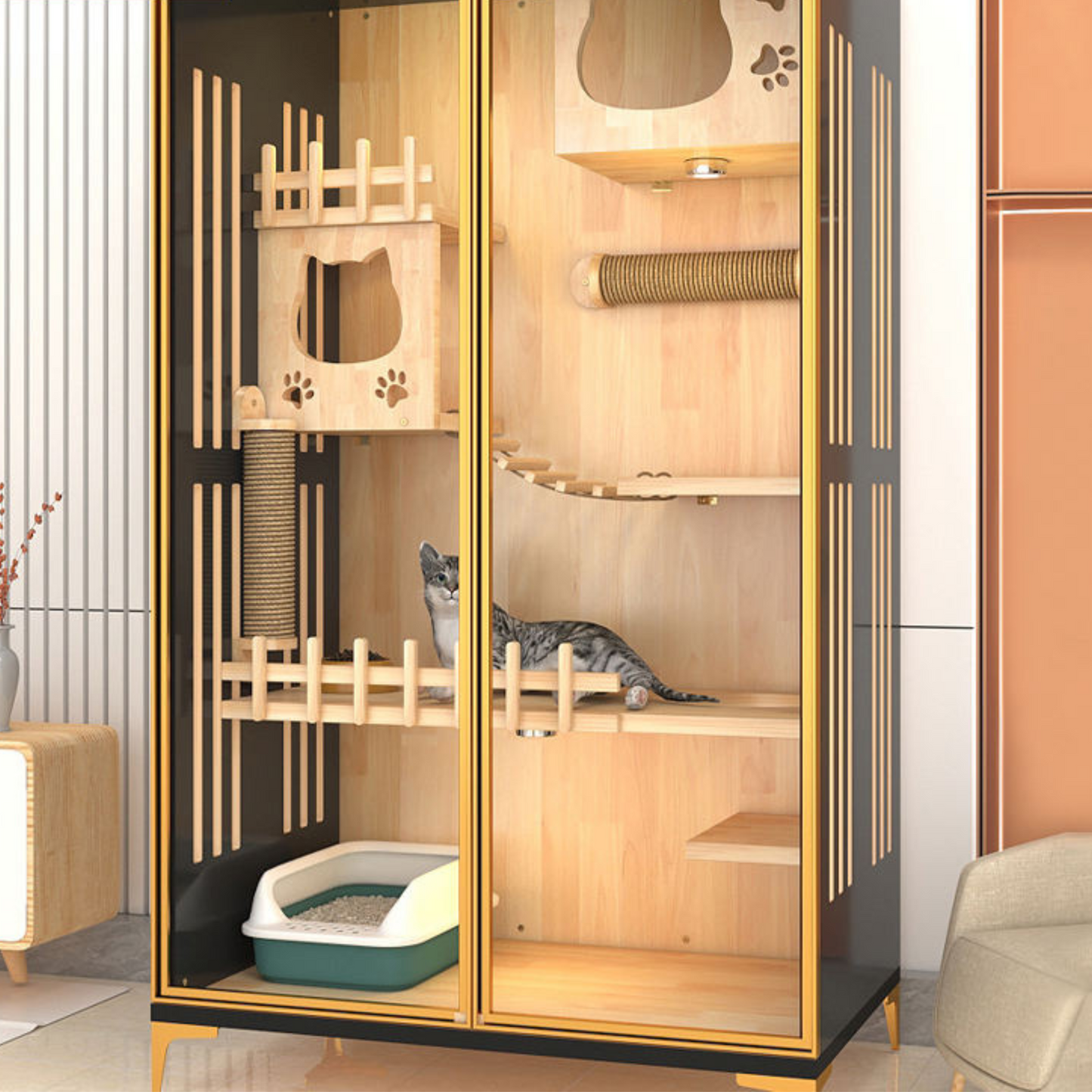 Hot Selling Wood Cat Villa