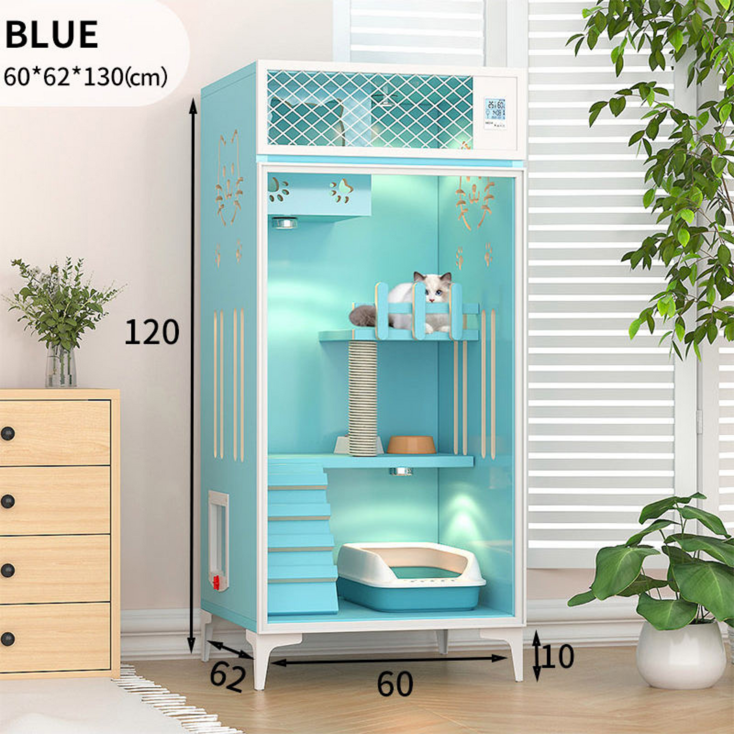 Luxury Solid Wood Cat Bed and Pet Cage Showcase Cattery House