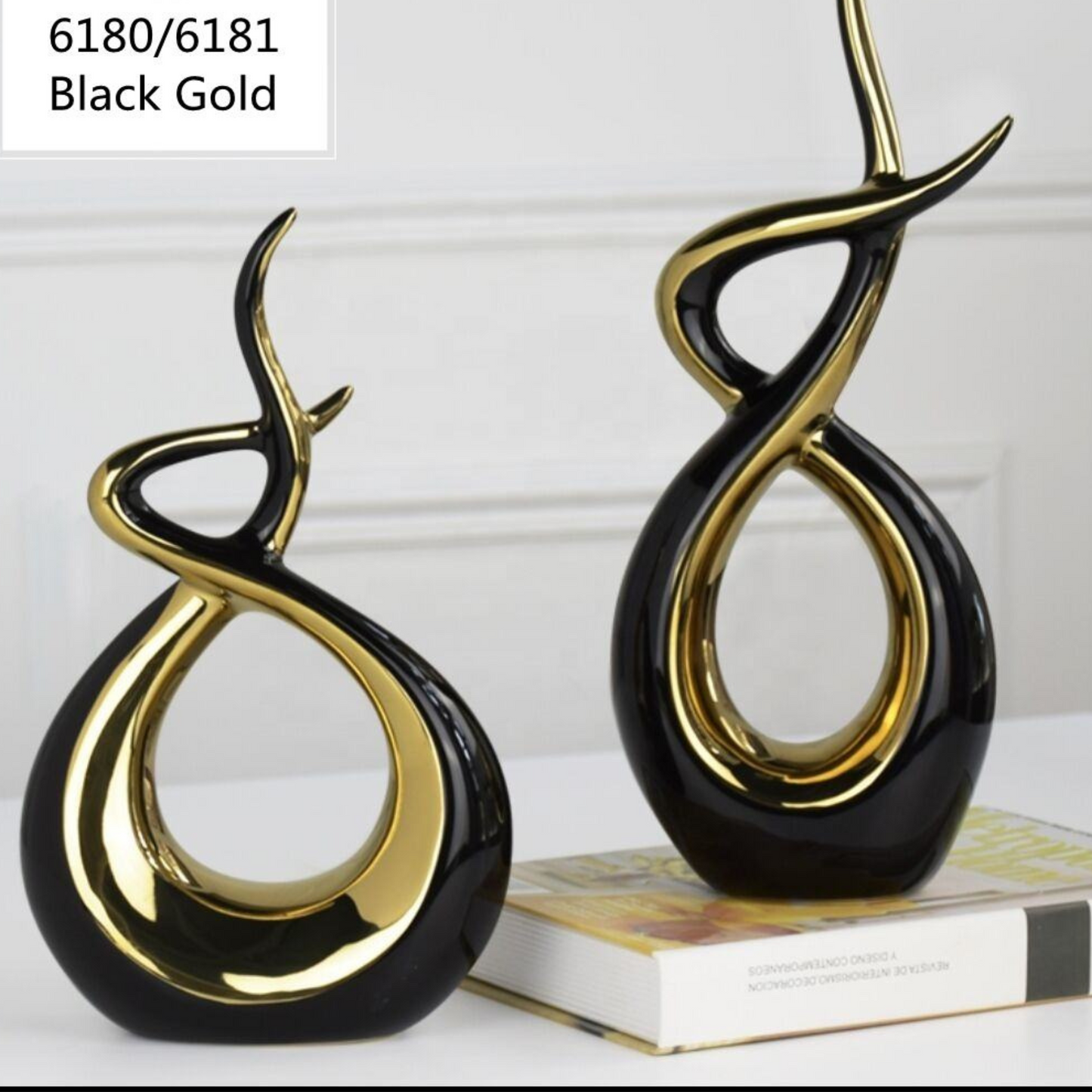 Modern Black Gold Ceramic Decor