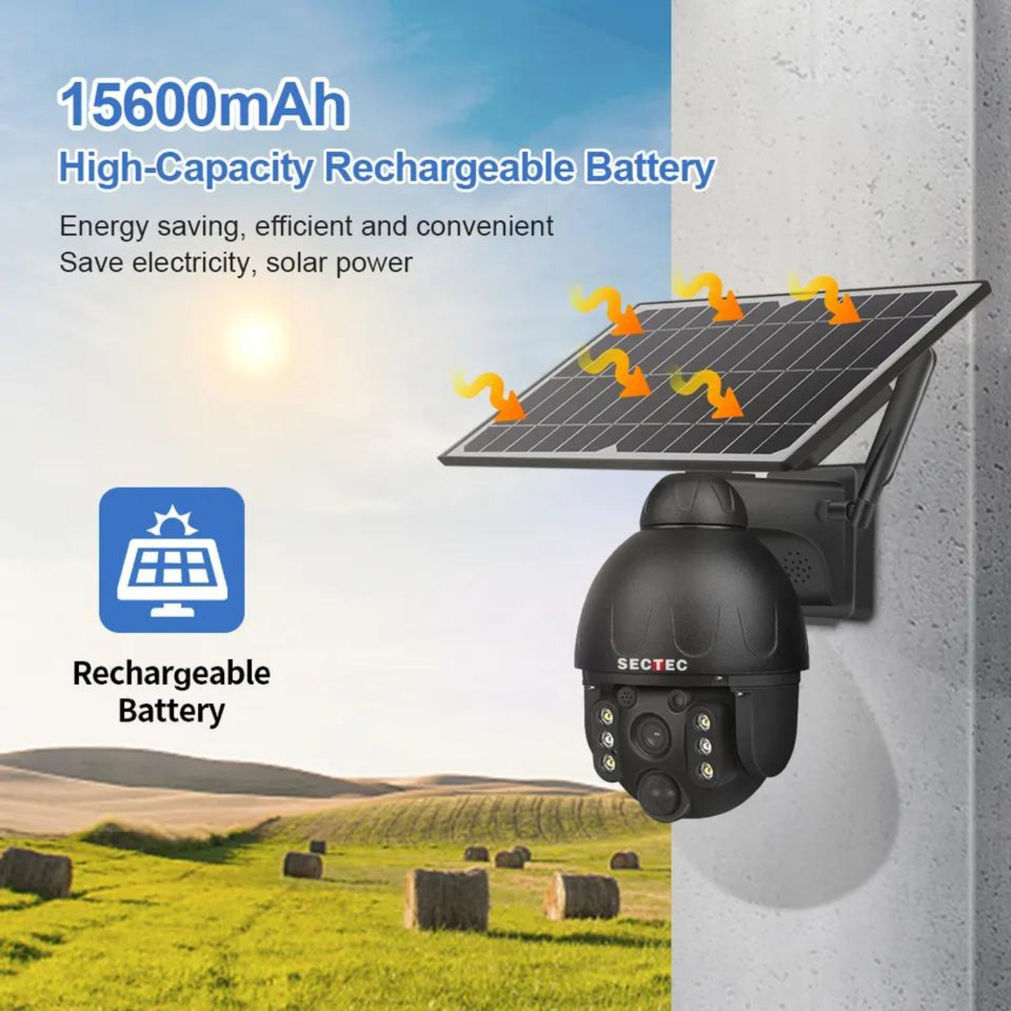 Solar-Powered Battery Security Camera