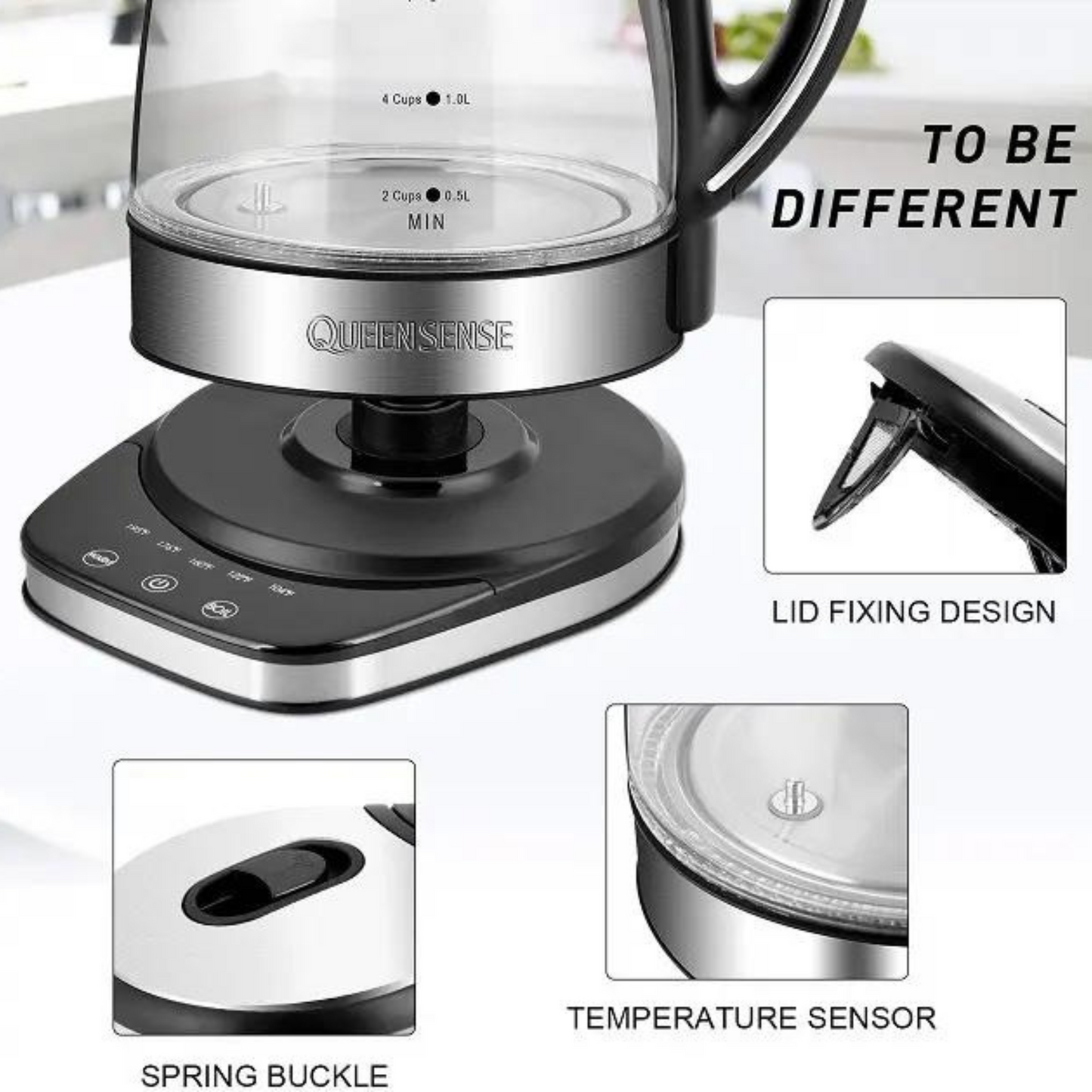Base Cordless glass electric water kettle