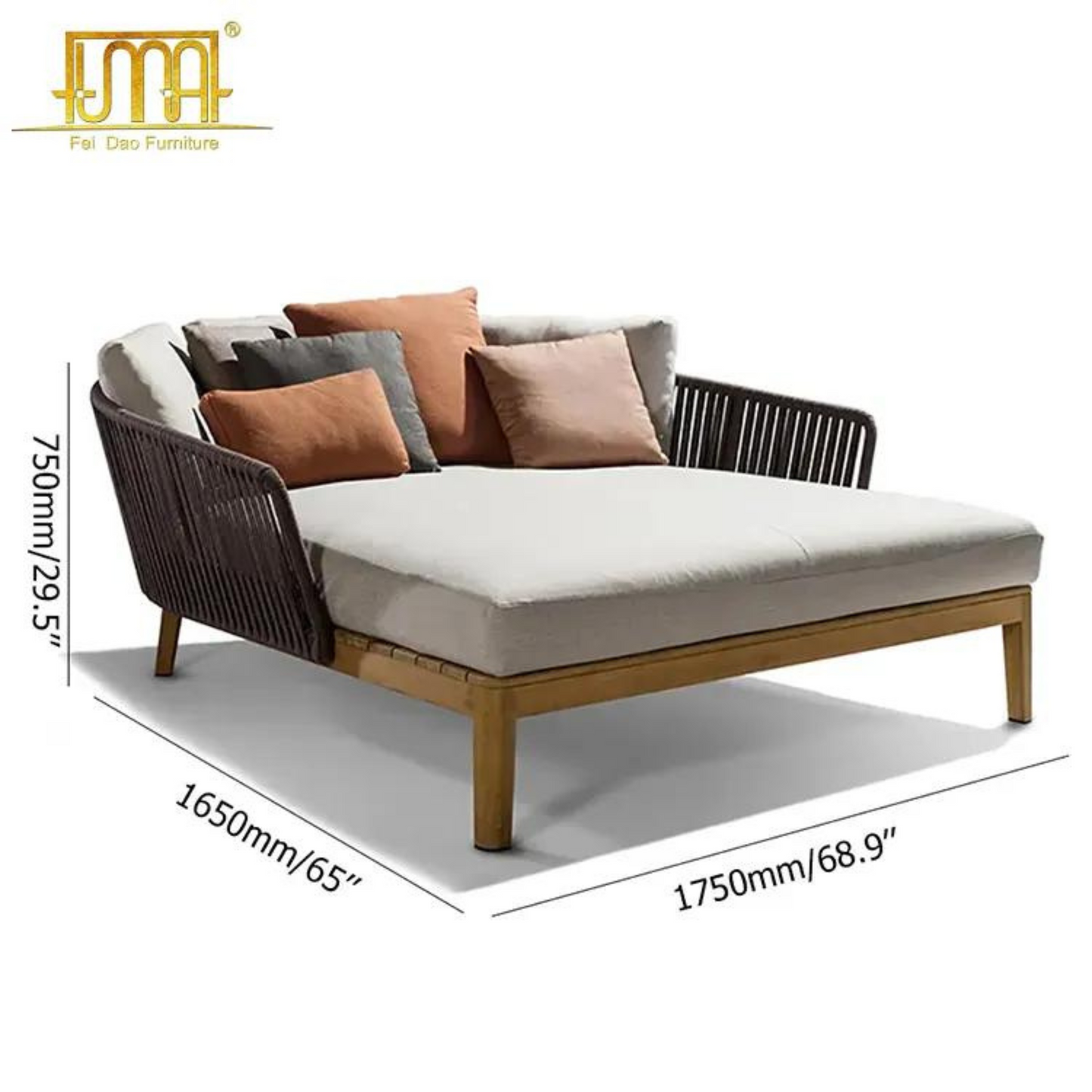 Outdoor Solid Wood Garden Furniture Sofa
