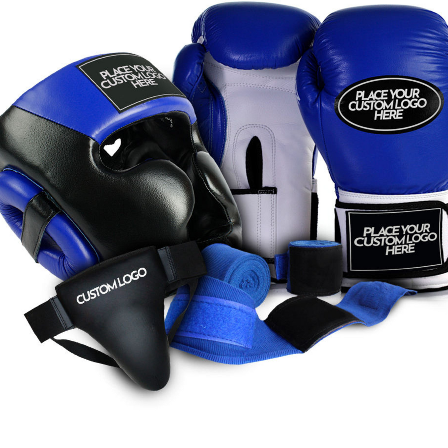 Leather Boxing Sparring Kit Blue