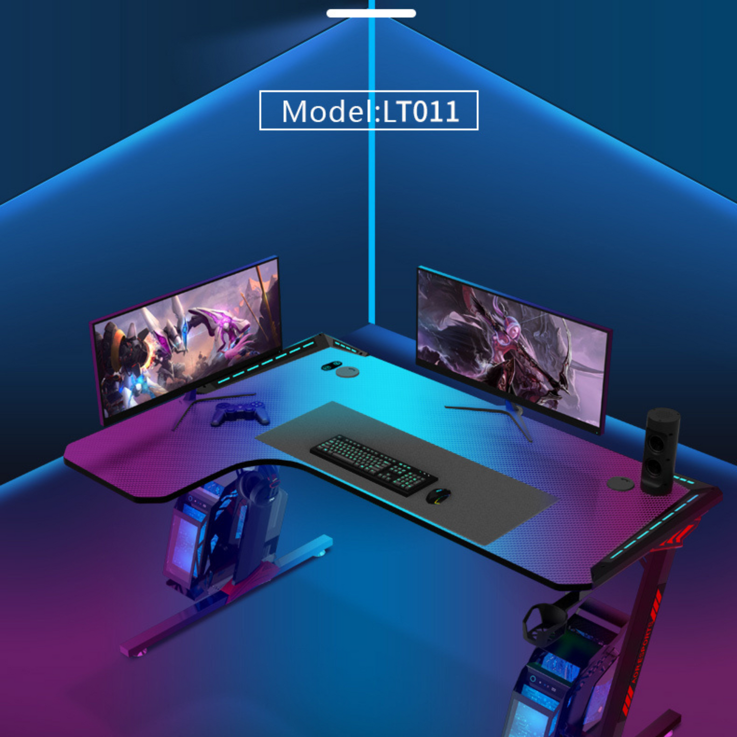 Modern L-Shaped Gaming Table